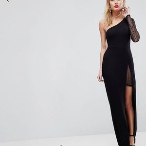 Asos Dobby One Sleeve Maxi Dress